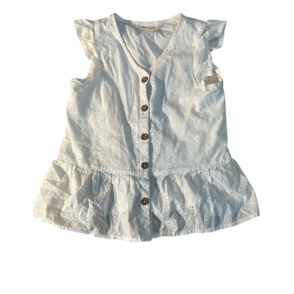 White Kids Shirt with Ruffle Sleeves
